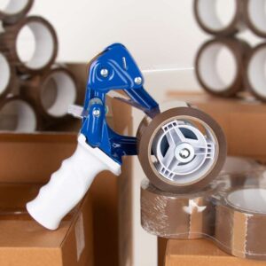 BOXXtape Premium braun 132 Rollen + gratis Handabroller für Klebebänder bis 50 mm Bandbreite | Sicherheitsmesser