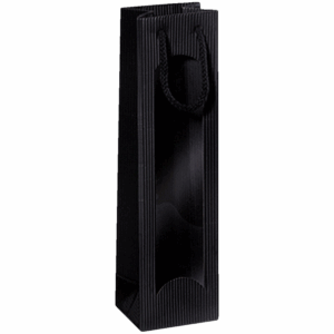 Geschenktüte Schwarz - stabile Präsentverpackung mit Sichtfenster aus Wellpappe