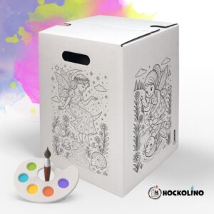 Hockolino | DIY-Ausmal-Papphocker | Magische Feen | 300x300x420 mm