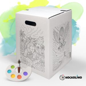 Hockolino | DIY-Ausmal-Papphocker | Riesenmonster | 300x300x420 mm