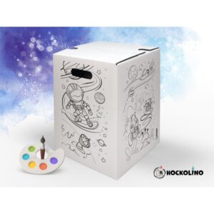 Hockolino | DIY-Ausmal-Papphocker | Weltraum | 300x300x420 mm