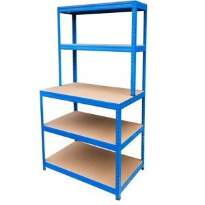 Metall-Schwerlastregal Blau 1800x1000x600/300 mm - 5 Böden