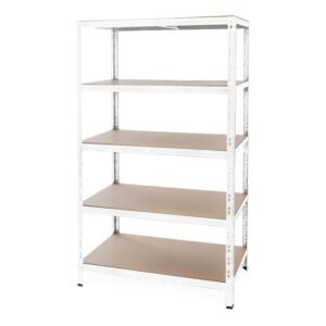 Metall-Schwerlastregal weiß 1800x900x450 mm - 5 Böden