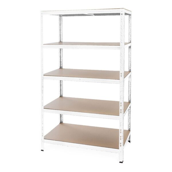 Metall-Schwerlastregal weiß 1800x900x450 mm - 5 Böden