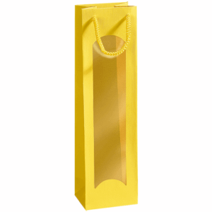 Papiertüte Gelb - stabile Präsentverpackung mit Sichtfenster aus Papier