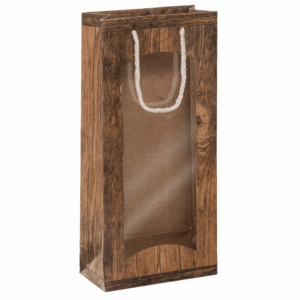 Papiertüte Vintage - stabile Präsentverpackung mit Sichtfenster aus Papier