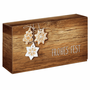 Präsentkarton Frohes Fest - stabile & nachhaltige Verpackungslösung aus Wellpappe