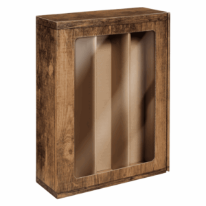 Präsentkarton <Sichtfenster> Passepartout Vintage - stabile Präsentverpackung mit Sichtfenster aus Wellpappe