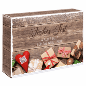 Präsentkarton Weihnachtswünsche - stabile & nachhaltige Verpackungslösung aus Wellpappe