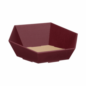 Präsentkorb Sechseckig Aubergine - stabile & nachhaltige Verpackungslösung aus Wellpappe