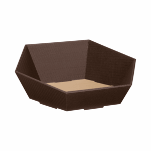 Präsentkorb Sechseckig Braun - stabile & nachhaltige Verpackungslösung aus Wellpappe