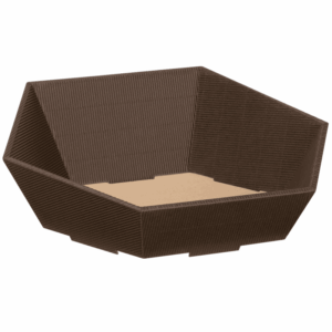 Präsentkorb Sechseckig Braun - stabile & nachhaltige Verpackungslösung aus Wellpappe