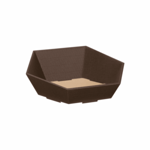 Präsentkorb Sechseckig Braun - stabile & nachhaltige Verpackungslösung aus Wellpappe