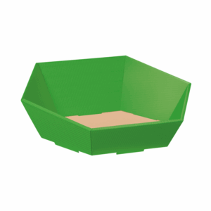 Präsentkorb Sechseckig Hellgrün - stabile & nachhaltige Verpackungslösung aus Wellpappe