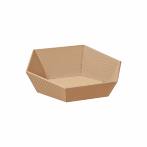 Präsentkorb Sechseckig Natura - stabile & nachhaltige Verpackungslösung aus Wellpappe