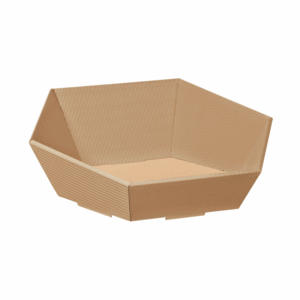 Präsentkorb Sechseckig Natura - stabile & nachhaltige Verpackungslösung aus Wellpappe