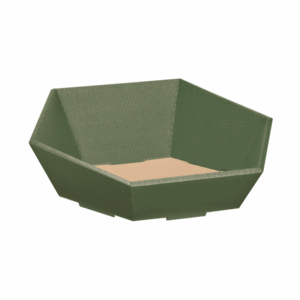Präsentkorb Sechseckig Oliv - stabile & nachhaltige Verpackungslösung aus Wellpappe