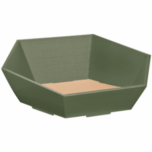 Präsentkorb Sechseckig Oliv - stabile & nachhaltige Verpackungslösung aus Wellpappe