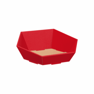 Präsentkorb Sechseckig Rot - stabile & nachhaltige Verpackungslösung aus Wellpappe