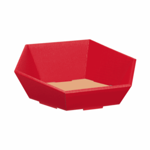 Präsentkorb Sechseckig Rot - stabile & nachhaltige Verpackungslösung aus Wellpappe