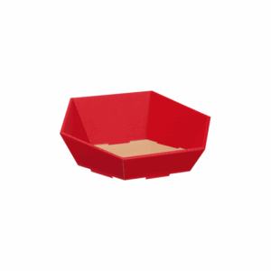 Präsentkorb Sechseckig Rot - stabile & nachhaltige Verpackungslösung aus Wellpappe