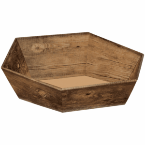 Präsentkorb Sechseckig Vintage - stabile & nachhaltige Verpackungslösung aus Wellpappe