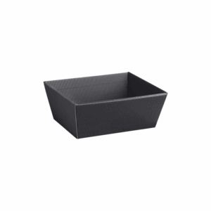 Präsentkorb Viereckig Anthrazit - stabile & nachhaltige Verpackungslösung aus Wellpappe