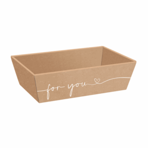 Präsentkorb Viereckig For You - stabile & nachhaltige Verpackungslösung aus Wellpappe