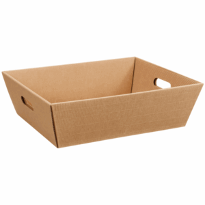 Präsentkorb Viereckig Natura - stabile & nachhaltige Verpackungslösung aus Wellpappe