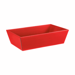 Präsentkorb Viereckig Rot - stabile & nachhaltige Verpackungslösung aus Wellpappe