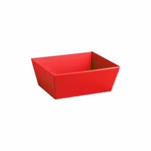 Präsentkorb Viereckig Rot - stabile & nachhaltige Verpackungslösung aus Wellpappe