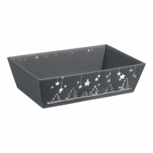 Präsentkorb Viereckig Weihnachtsglanz - stabile & nachhaltige Verpackungslösung aus Wellpappe