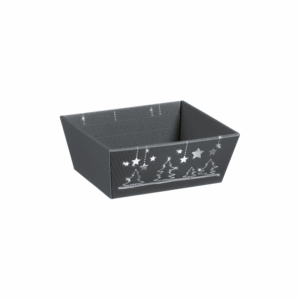 Präsentkorb Viereckig Weihnachtsglanz - stabile & nachhaltige Verpackungslösung aus Wellpappe