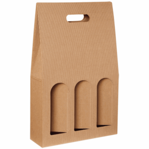 Tragekarton Natura - stabile Präsentverpackung mit Sichtfenster aus Wellpappe