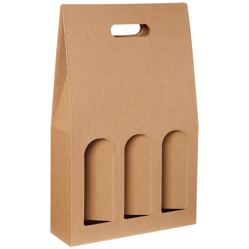 Tragekarton Natura - stabile Präsentverpackung mit Sichtfenster aus Wellpappe