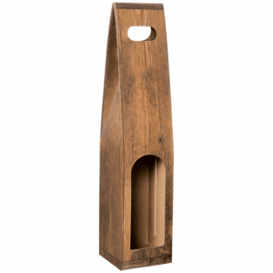 Tragekarton Vintage - stabile Präsentverpackung mit Sichtfenster aus Wellpappe